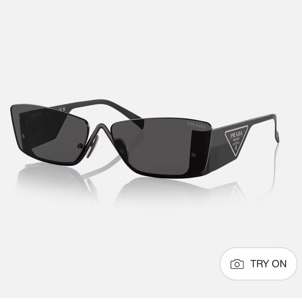 Prada Runway Butterfly Rectangular Sunglasses SPR 59Z Black